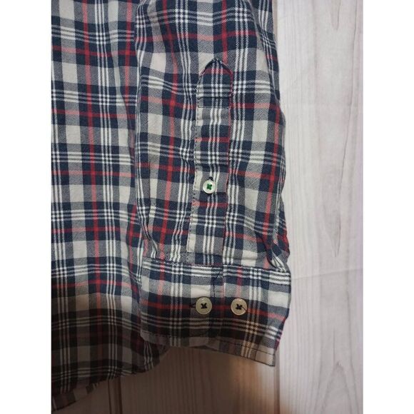 Tommy Hilfiger Shirt Men's Large Red Gray Button Front Long Sleeve - Picture 5 of 9